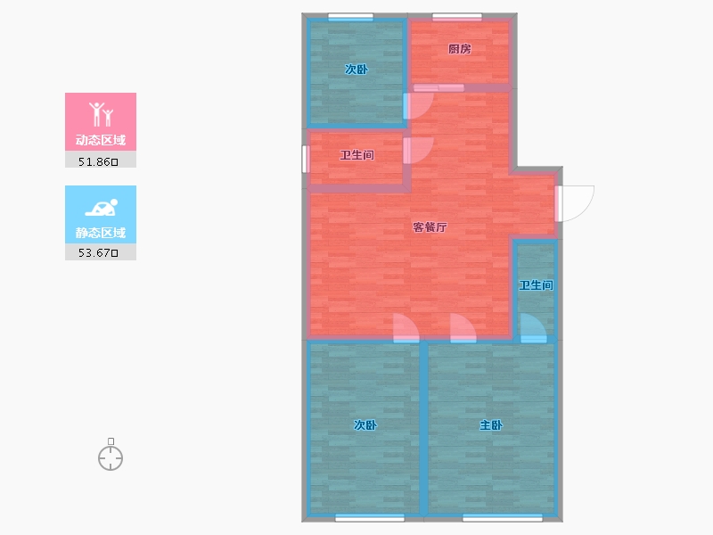 内蒙古自治区-赤峰市-航安金和城-94.61-户型库-动静分区