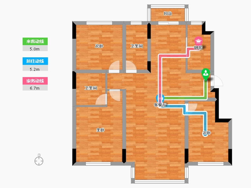 吉林省-长春市-中天北湾新城-101.64-户型库-动静线