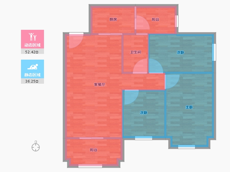 广东省-广州市-锦绣御景国际二期-80.86-户型库-动静分区