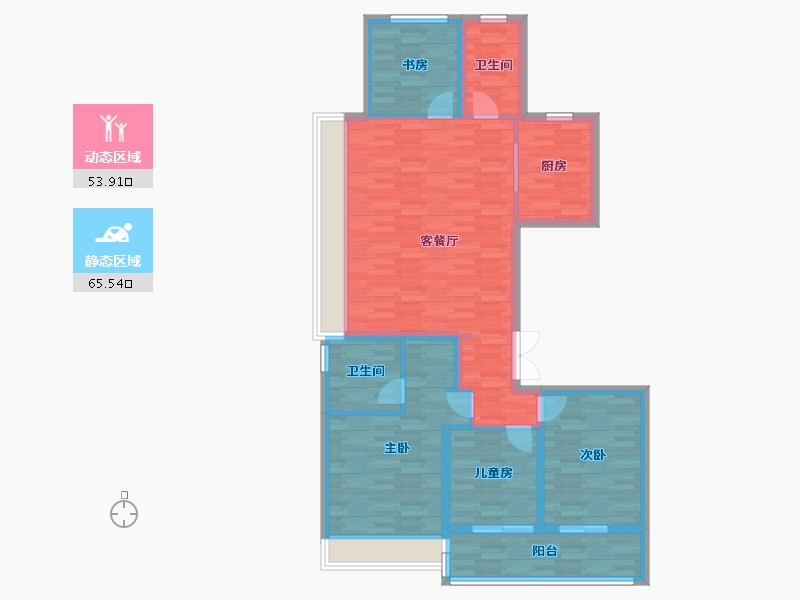 浙江省-杭州市-越秀招商云悦湾-107.45-户型库-动静分区