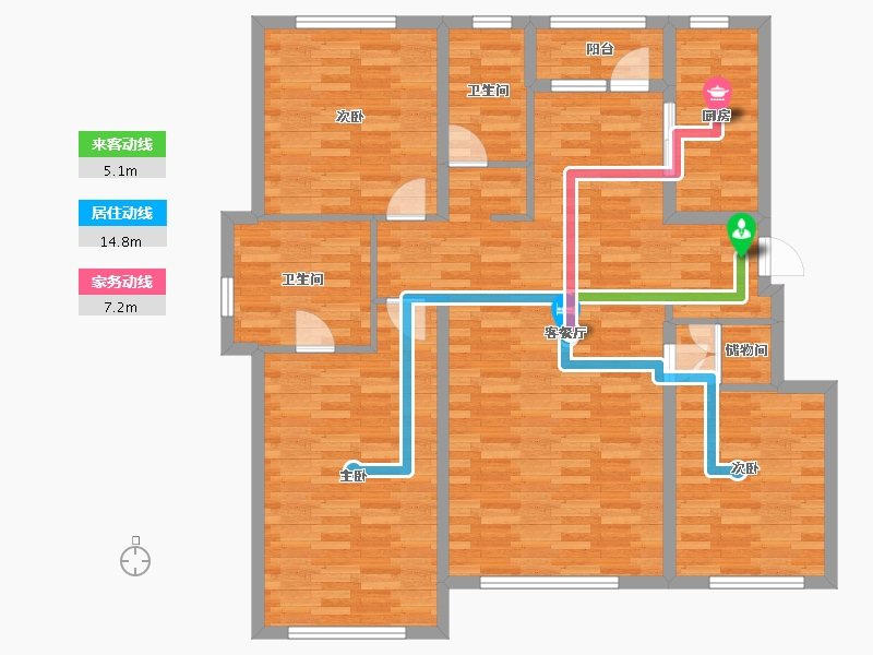 辽宁省-阜新市-翡翠公园-116.49-户型库-动静线