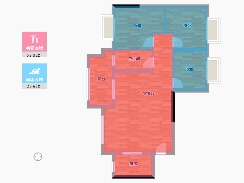 广东省-珠海市-华发城建未来荟-73.95-户型库-动静分区