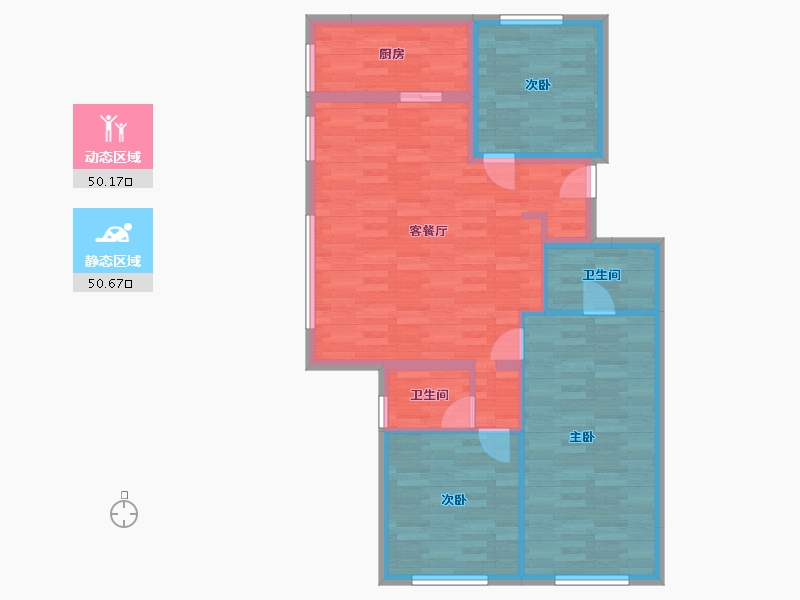 河北省-秦皇岛市-秦皇皓月城-91.16-户型库-动静分区