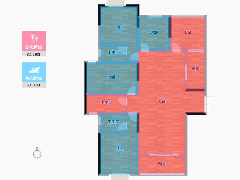 广东省-云浮市-翰林华府-130.34-户型库-动静分区