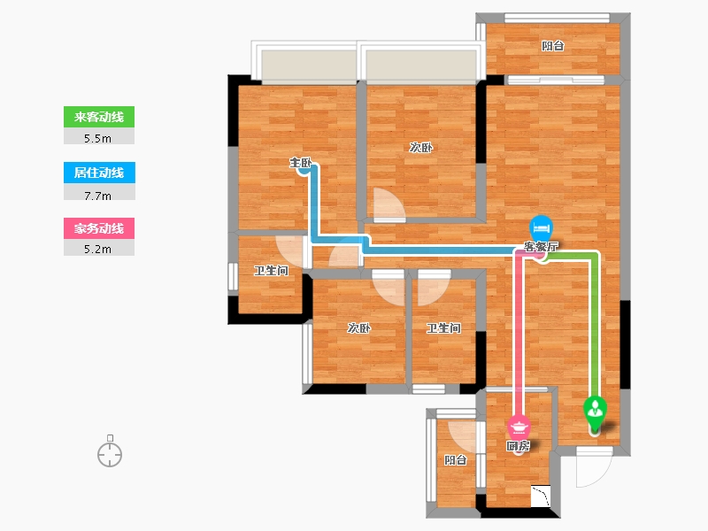 四川省-成都市-蓝光长岛成-74.23-户型库-动静线