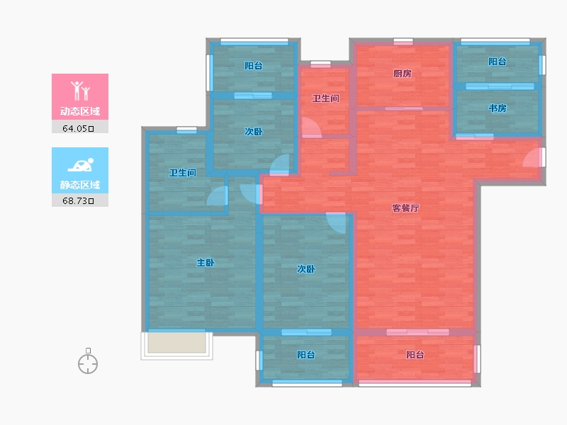 江苏省-南京市-恒大悦澜湾-117.99-户型库-动静分区