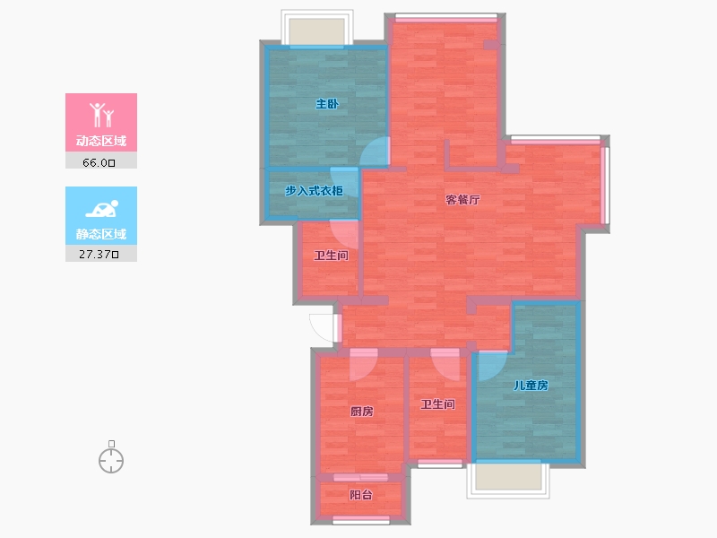 北京-北京市-康营家园24区-83.15-户型库-动静分区