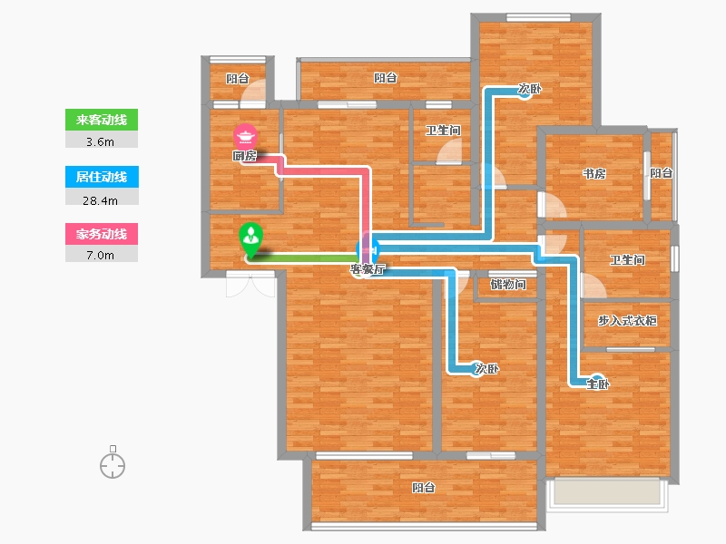 安徽省-芜湖市-凤鸣湖公寓-161.00-户型库-动静线