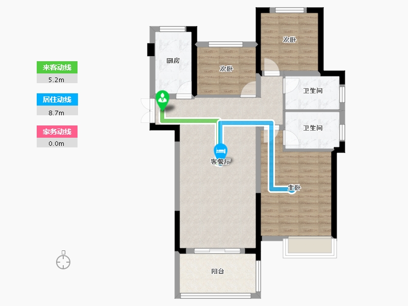 浙江省-绍兴市-建屋海德景园-86.06-户型库-动静线