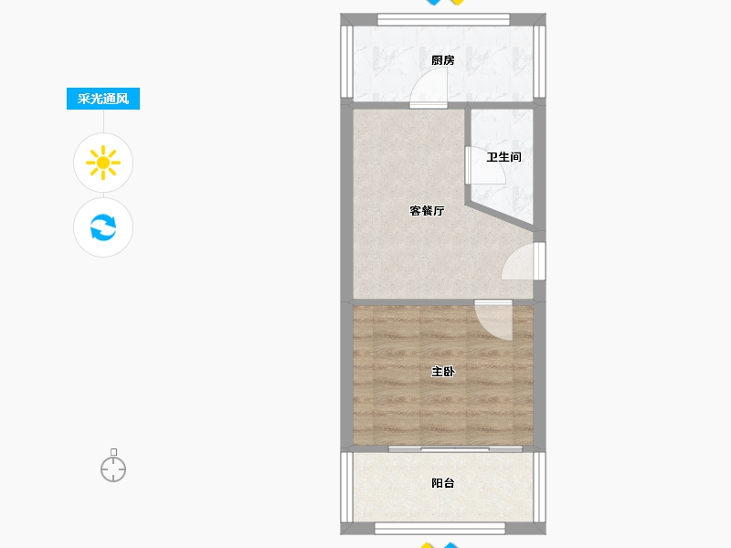 山东省-济南市-机床一厂宿舍-37.65-户型库-采光通风