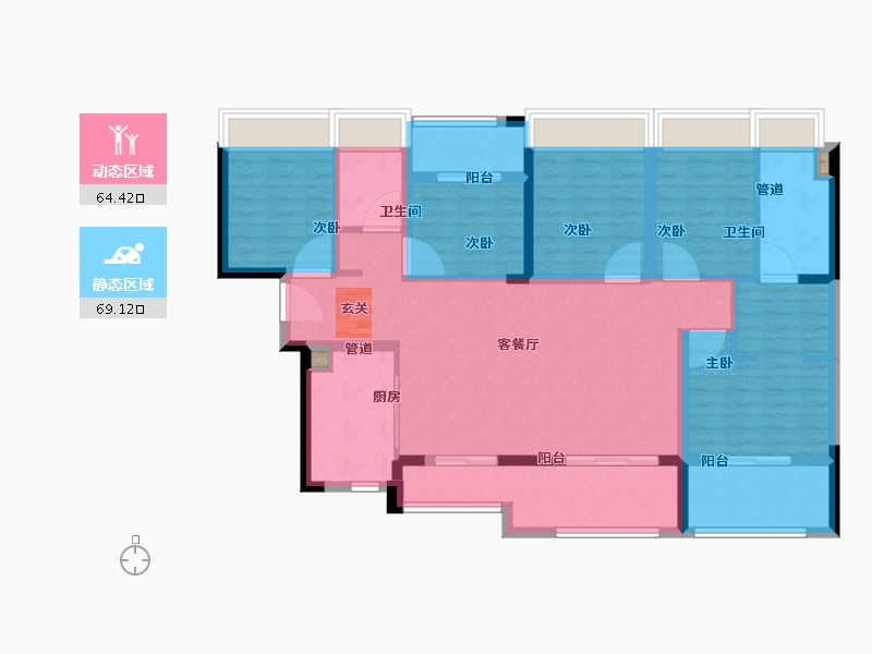 广东省-深圳市-卓越誉珑-120.00-户型库-动静分区