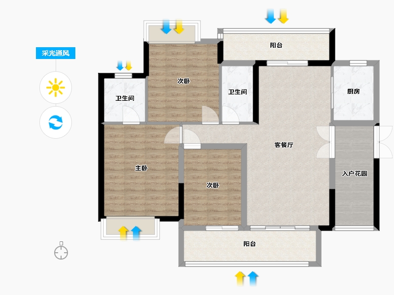 广东省-中山市-小榄榄悦轩-104.27-户型库-采光通风