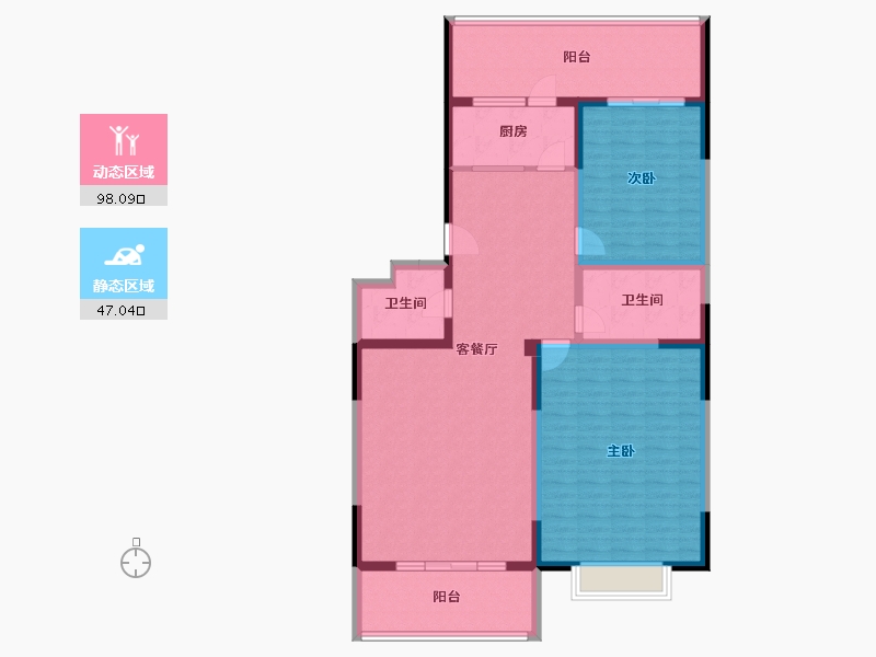 甘肃省-兰州市-雁宁路农行家属院-131.31-户型库-动静分区