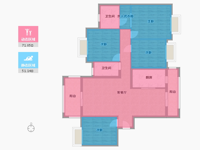 广西壮族自治区-玉林市-东方巴黎水岸-109.24-户型库-动静分区