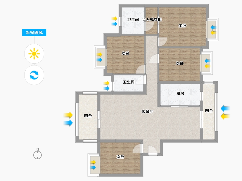 广西壮族自治区-玉林市-东方巴黎水岸-109.24-户型库-采光通风