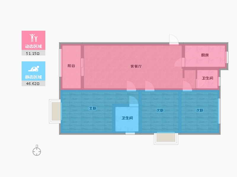 安徽省-滁州市-景臣一品-86.44-户型库-动静分区