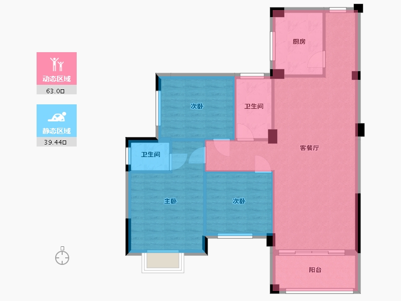 湖北省-咸宁市-荣华园-93.02-户型库-动静分区