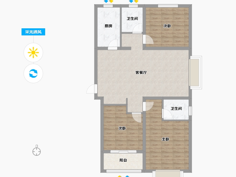 河南省-濮阳市-昆吾名家-95.00-户型库-采光通风