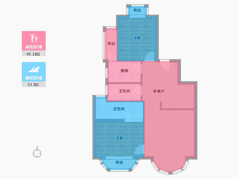 北京-北京市-定福景园-71.21-户型库-动静分区