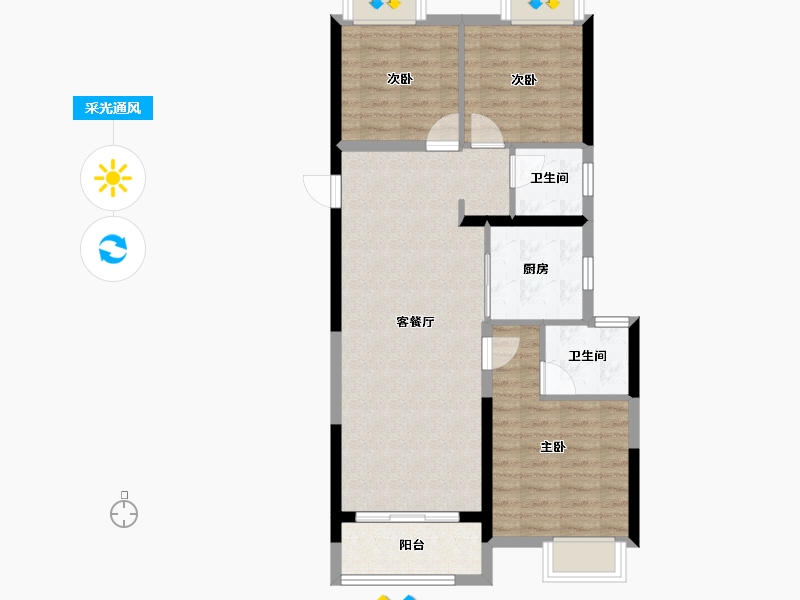 广东省-惠州市-实地常春藤-75.16-户型库-采光通风