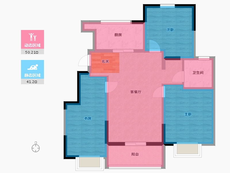 江苏省-无锡市-北控雁栖湖-81.00-户型库-动静分区