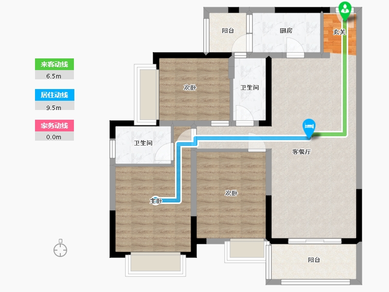 四川省-成都市-河畔府邸-94.66-户型库-动静线