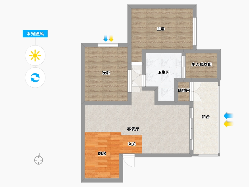 California-Orange-The Artisan Residences at Bella Terra-70.81-户型库-采光通风