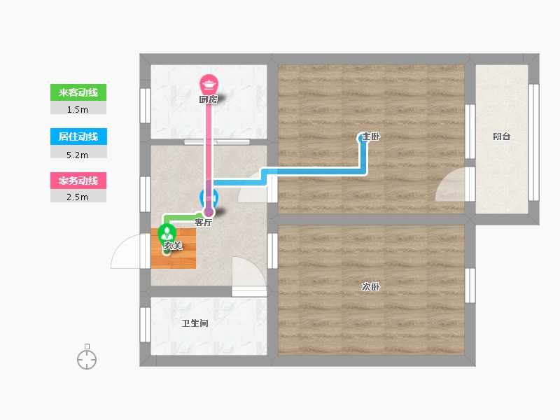 江苏省-苏州市-彩香一村三区-48.60-户型库-动静线