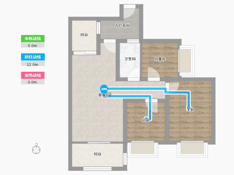 广东省-广州市-南沙保利城-60.85-户型库-动静线