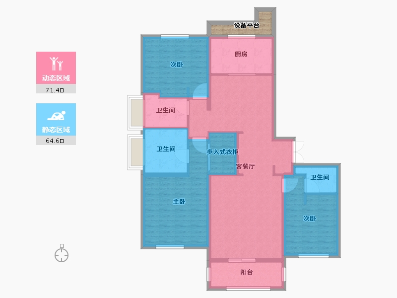 上海-上海市-锦绣里-125.01-户型库-动静分区