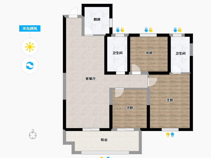 江苏省-宿迁市-逸品尚居-97.30-户型库-采光通风