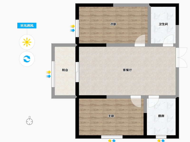 陕西省-西安市-陕建翠园锦绣-72.52-户型库-采光通风