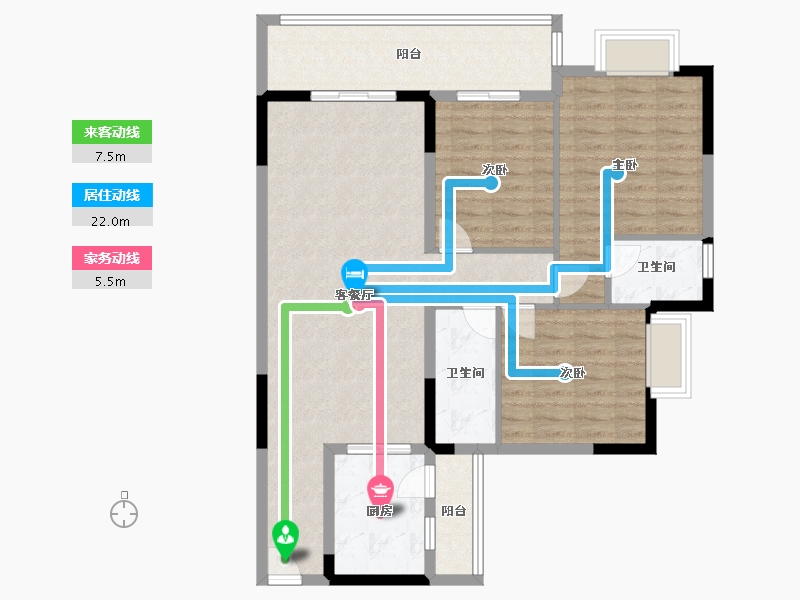 广东省-湛江市-青桂园1-2栋02户型-103.49-户型库-动静线