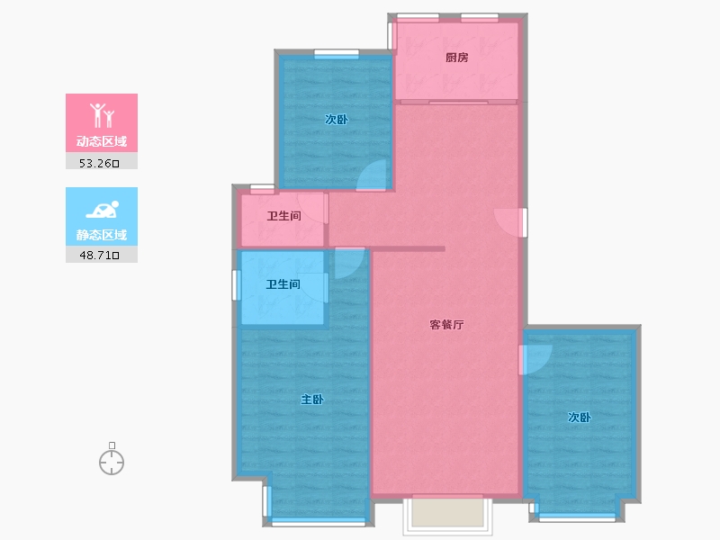 北京-北京市-芳源里小区 四期-93.17-户型库-动静分区