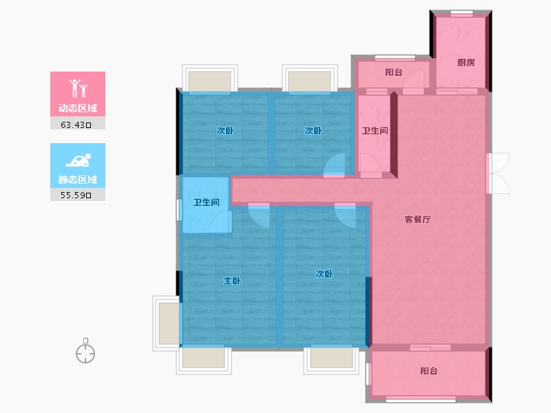 江西省-吉安市-东方巴黎-105.32-户型库-动静分区