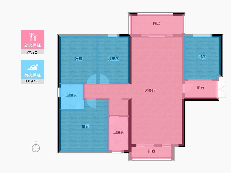 广西壮族自治区-贵港市-松达・观天下-114.75-户型库-动静分区