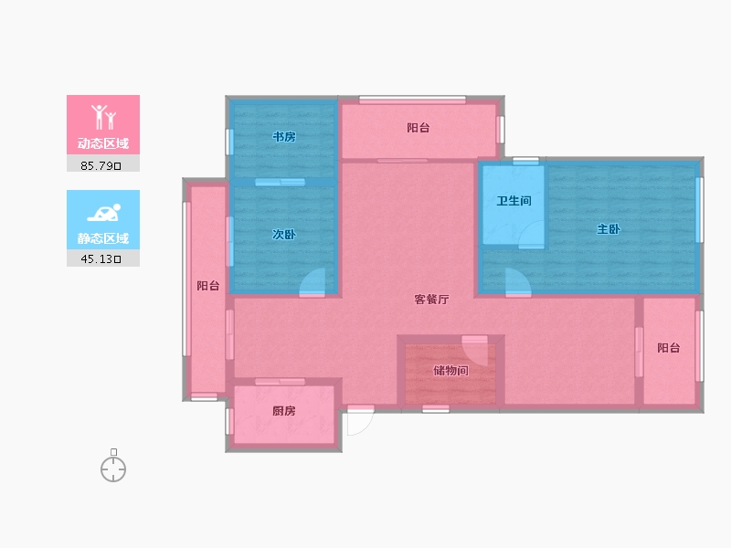 安徽省-马鞍山市-东方城三期-116.37-户型库-动静分区