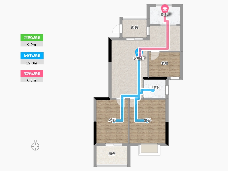 福建省-福州市-闽侯上街教师公寓-70.49-户型库-动静线