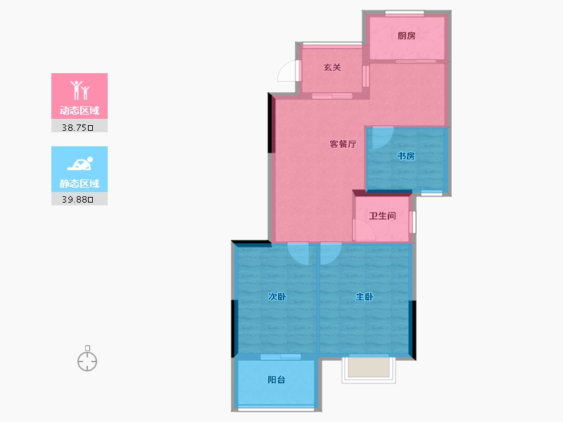 福建省-福州市-闽侯上街教师公寓-70.49-户型库-动静分区