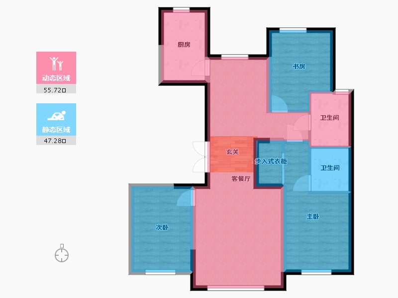 黑龙江省-哈尔滨市-融创・达仁印象宸院-91.92-户型库-动静分区