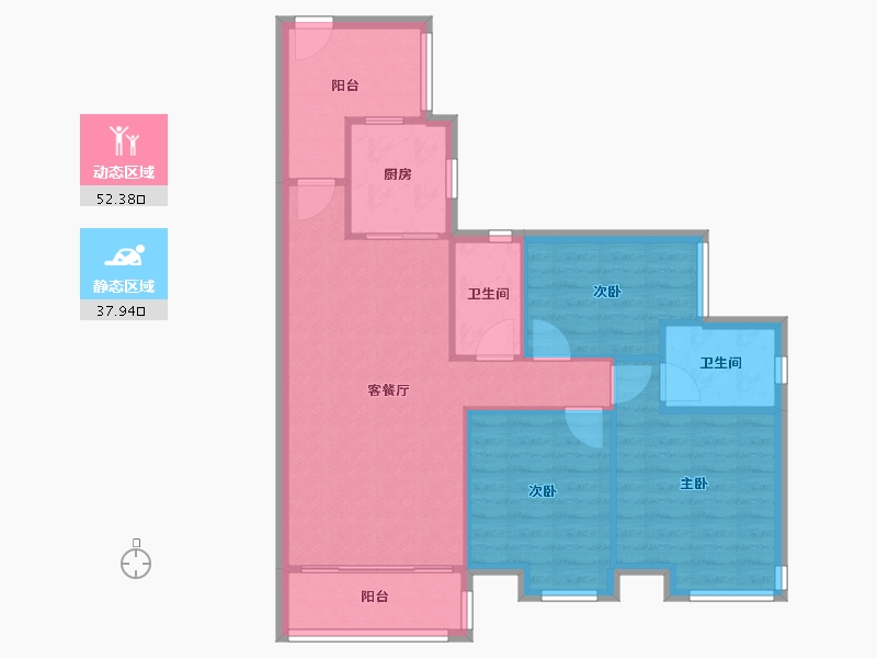 广东省-广州市-中海金沙馨园-81.76-户型库-动静分区