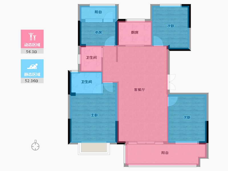 安徽省-安庆市-逸龙府-97.73-户型库-动静分区