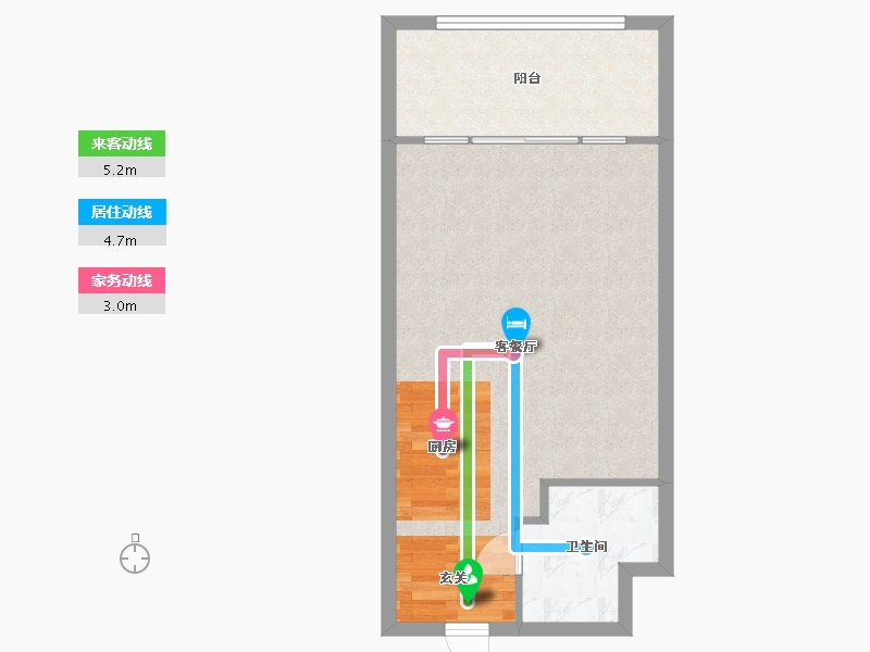 浙江省-宁波市-江湾SOHO-48.29-户型库-动静线