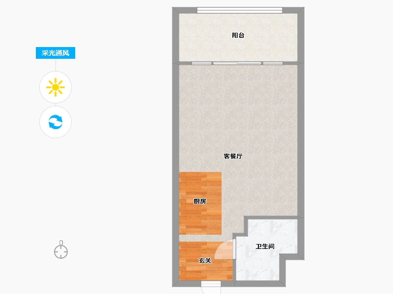 浙江省-宁波市-江湾SOHO-48.29-户型库-采光通风