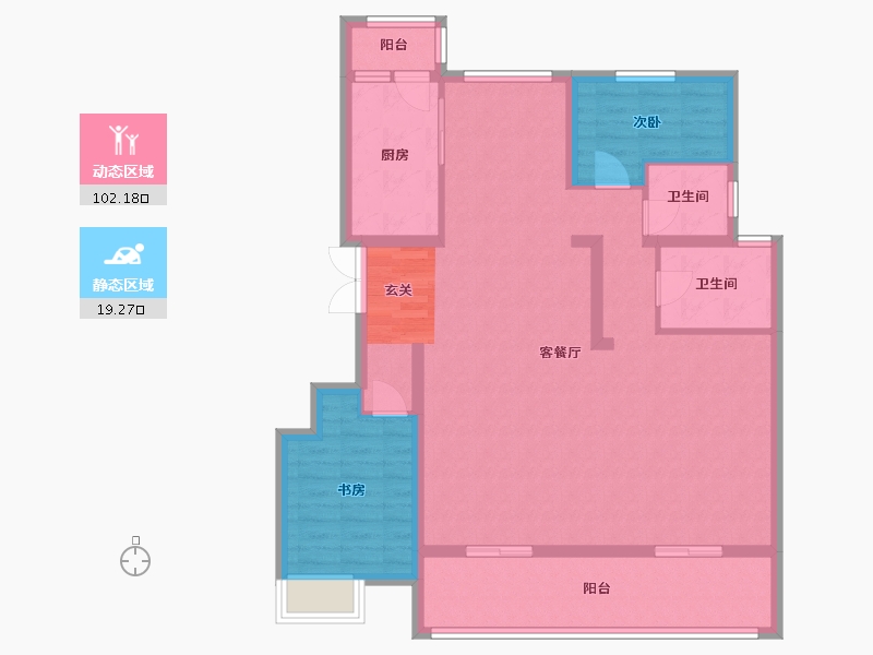 安徽省-合肥市-城建琥珀东华府-109.83-户型库-动静分区