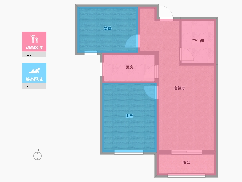 河北省-廊坊市-瑞嘉苑-59.66-户型库-动静分区