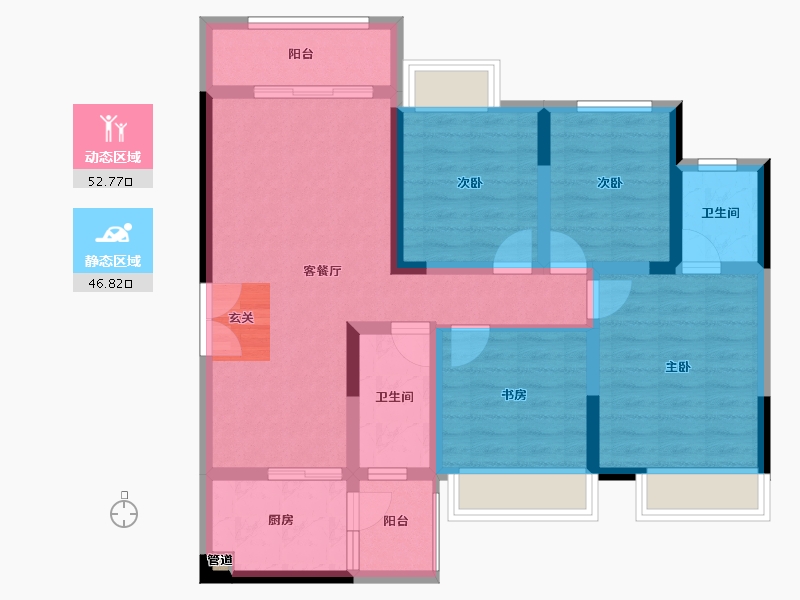 四川省-绵阳市-梓州府-87.83-户型库-动静分区