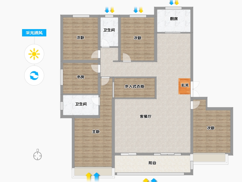 江西省-新余市-北湖帝景-178.00-户型库-采光通风