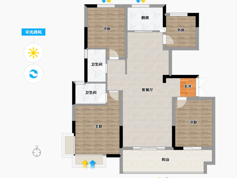 河南省-商丘市-建业香槟圣园-115.69-户型库-采光通风