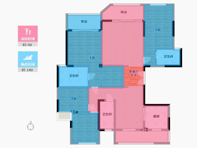 四川省-成都市-北辰天麓御府-149.09-户型库-动静分区